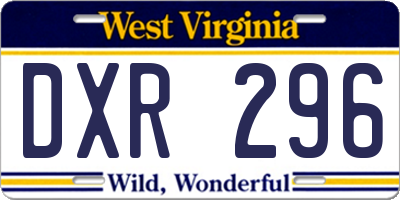 WV license plate DXR296