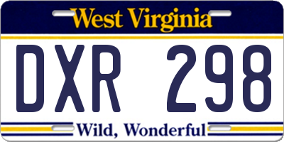 WV license plate DXR298