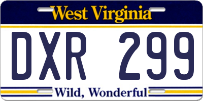 WV license plate DXR299