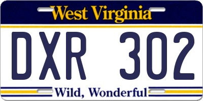 WV license plate DXR302