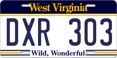 WV license plate DXR303
