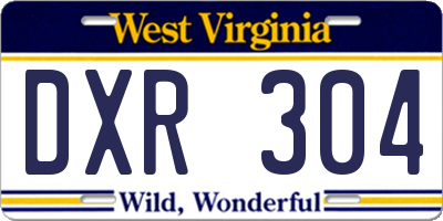 WV license plate DXR304
