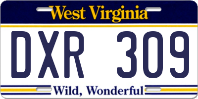 WV license plate DXR309