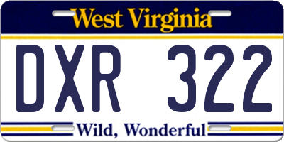 WV license plate DXR322