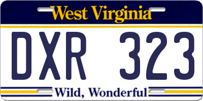 WV license plate DXR323