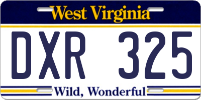 WV license plate DXR325