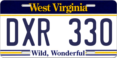 WV license plate DXR330
