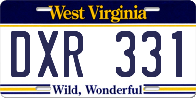 WV license plate DXR331