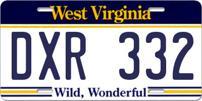 WV license plate DXR332