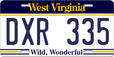 WV license plate DXR335