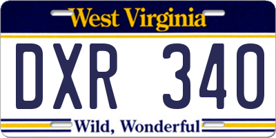 WV license plate DXR340
