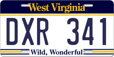 WV license plate DXR341