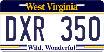 WV license plate DXR350