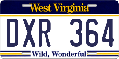 WV license plate DXR364