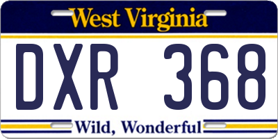 WV license plate DXR368