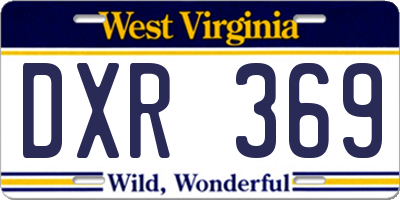 WV license plate DXR369