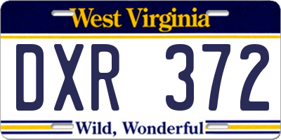 WV license plate DXR372