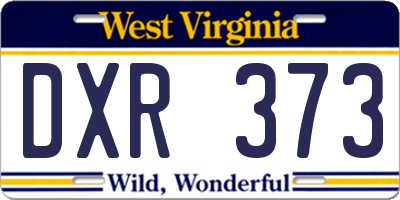 WV license plate DXR373
