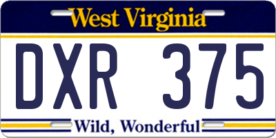 WV license plate DXR375