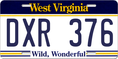 WV license plate DXR376
