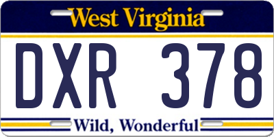 WV license plate DXR378