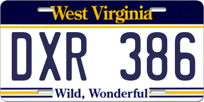 WV license plate DXR386