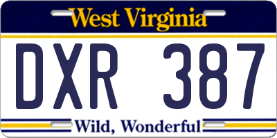 WV license plate DXR387