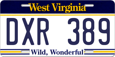 WV license plate DXR389