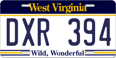 WV license plate DXR394