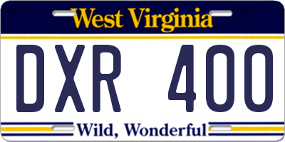WV license plate DXR400