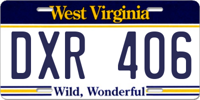 WV license plate DXR406