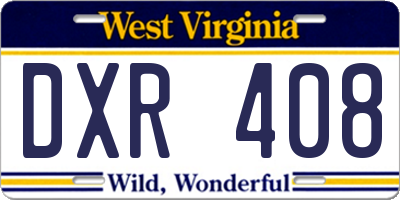 WV license plate DXR408