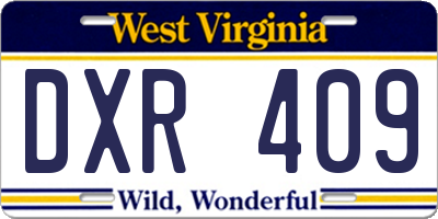 WV license plate DXR409