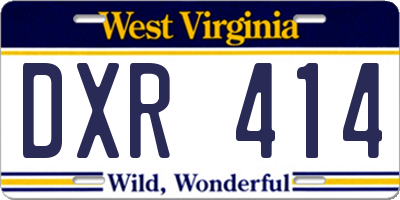 WV license plate DXR414