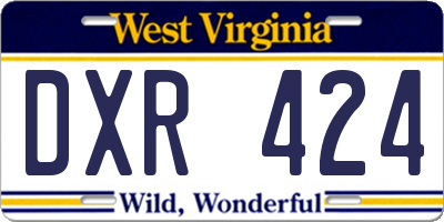 WV license plate DXR424