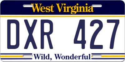 WV license plate DXR427