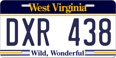 WV license plate DXR438