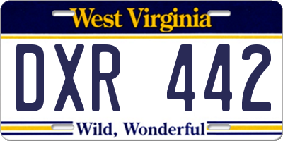 WV license plate DXR442