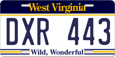 WV license plate DXR443