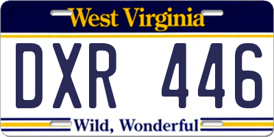 WV license plate DXR446