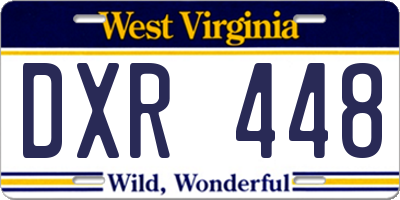 WV license plate DXR448