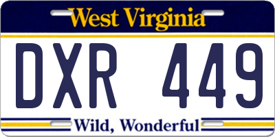 WV license plate DXR449