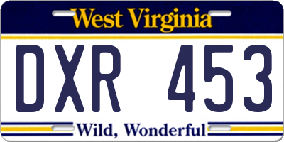 WV license plate DXR453