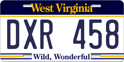 WV license plate DXR458