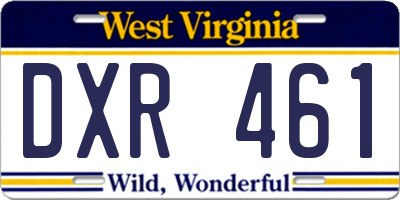 WV license plate DXR461