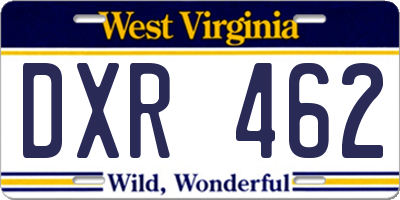 WV license plate DXR462
