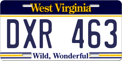 WV license plate DXR463