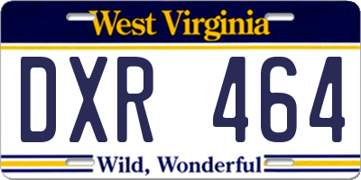 WV license plate DXR464
