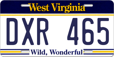 WV license plate DXR465