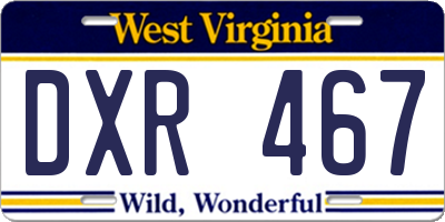 WV license plate DXR467